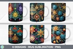 Bundle of six Watercolor Christmas Mug Wrap designs.