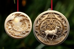 Golden White 3D Christmas Ornaments Png Bundle Product Image 7