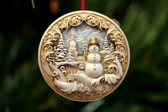 Golden White 3D Christmas Ornaments Png Bundle Product Image 6
