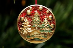Golden Green 3D Christmas Ornaments Png Bundle Product Image 4