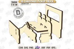 3D Christmas Pickup Truck Laser Cut|3D Car Model|Constructor Product Image 2