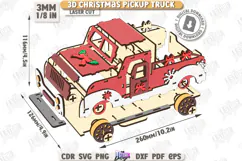 3D Christmas Pickup Truck Laser Cut|3D Car Model|Constructor Product Image 3