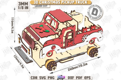 3D Christmas Pickup Truck Decor Laser Bundle, 3D Car Model Product Image 7