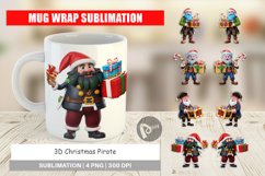 Mug Wrap Design 3D Christmas Pirate Product Image 1