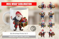 Mug Wrap Design 3D Christmas Pirate Product Image 1