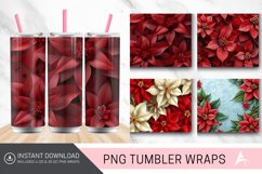 3D Christmas Poinsettia Flowers Tumbler Wrap Product Image 1