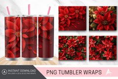 3D Christmas Poinsettia Flowers Tumbler Wrap Product Image 1