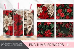 3D Christmas Poinsettia Flowers Tumbler Wrap Product Image 1