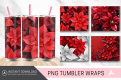 3D Christmas Poinsettia Flowers Tumbler Wrap Product Image 1