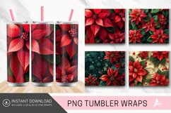 3D Christmas Poinsettia Flowers Tumbler Wrap Product Image 1