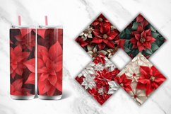 3D Christmas Poinsettia Flowers Tumbler Wrap Bundle Product Image 2