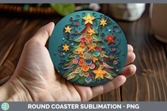Gorgeous3D Christmas Quilled Round Coaster design.