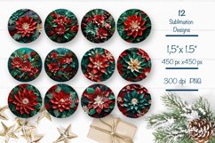 3D Christmas Round Earring Sublimation Design with 3D Christmas Flowers, Christmas baby animals includes 60 designs. Express your individuality, elevate your mood, and spread joy with these earrings. 