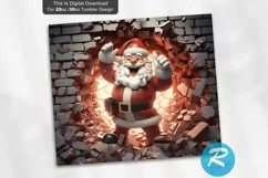 3D Christmas Santa Cracked Hole 20oz/30oz Skinny Tumbler