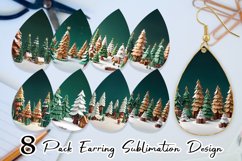 3D Tree Christmas Earring teardrop sublimation design Product Image 1