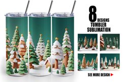 3D Tree Christmas | Tumbler Sublimation Wrap Product Image 1