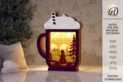 3D Christmas Shadow Box Laser Cut. Christmas Decor SVG Product Image 1