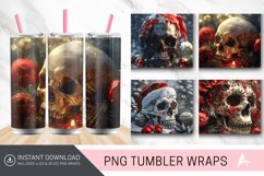 3D Christmas Skull Tumbler Wrap Product Image 1