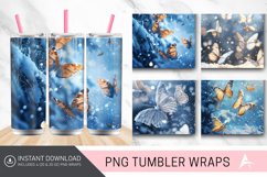 3D Christmas Snow Butterflies Tumbler Wrap Product Image 1