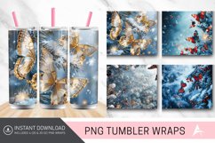 3D Christmas Snow Butterflies Tumbler Wrap Product Image 1