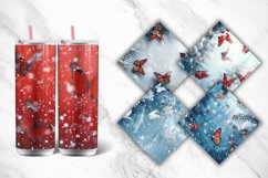 3D Christmas Snow Butterflies Tumbler Wrap Bundle Product Image 2