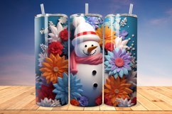 3D Christmas Snowman 20/30oz Skinny Tumbler Product Image 1