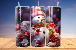 3D Christmas Snowman 20/30oz Skinny Tumbler Product Image 1