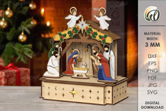 3D Christmas Stand Laser Cut. Christmas Decor SVG Product Image 1