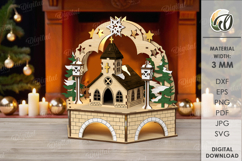 3D Christmas Stand Laser Cut. Christmas Decor SVG Product Image 1