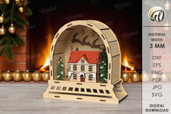 3D Christmas Stand Laser Cut. Christmas Decor SVG Product Image 1