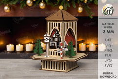 3D Christmas Stand Laser Cut. Christmas Decor SVG Product Image 1
