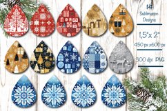 Christmas 3d teardrop earrings sublimation Christmas 3D background sublimation earring bundle png. This Christmas teardrop earrings sublimation product contains 14 designs with Christmas patterns.  