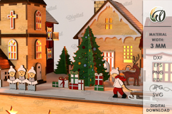3D Christmas Town Laser Cut. Christmas Stand Decor SVG Product Image 6