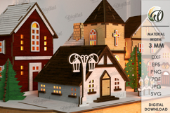 3D Christmas Town Laser Cut. Christmas Stand Decor SVG Product Image 9