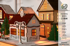 3D Christmas Town Laser Cut. Christmas Stand Decor SVG Product Image 10