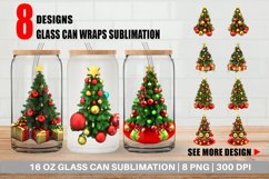 3D Christmas Tree Glass Can Wraps Product Image 1