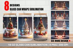 3D Christmas Tree Baubles Glass Can Wraps Product Image 1