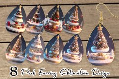 3D Christmas tree baubles Earring teardrop sublimation Product Image 1