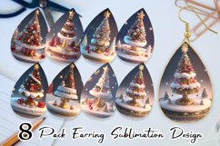 3D Christmas tree baubles Earring teardrop sublimation Product Image 1
