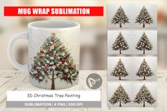 Mug Wrap Design 3D Christmas Tree Painting Product Image 1
