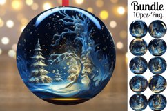 3D Christmas Tree Round Ornaments Sublimation Bundle Png Product Image 1