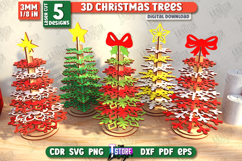 3D Christmas Trees Laser Cut Bundle, Standing Christmas Tree Product Image 1