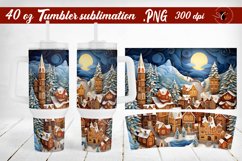 3D Christmas sublimation |40 oz Tumbler wrap Product Image 1