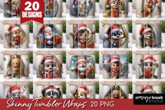 3D Christmas Tumbler Wrap Bundle Zip Wall Sublimation PNG