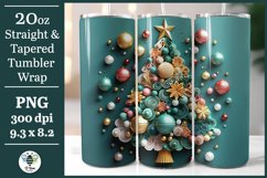 3D Christmas tree sublimation wrap being shown on a 20oz skinny tumbler