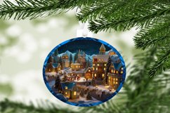 3D Christmas Village -Round Ornament Shape- PNG Design Product Image 1