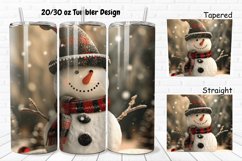 3D Christmas Vintage Snowman 20/30oz Skinny Tumbler Product Image 1