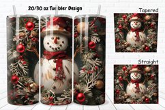 3D Christmas Vintage Snowman 20/30oz Skinny Tumbler Product Image 1