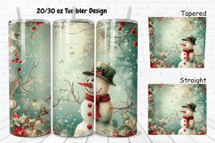 3D Christmas Vintage Snowman 20/30oz Skinny Tumbler Product Image 1