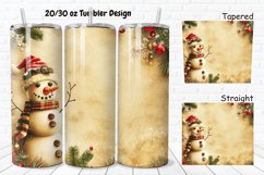 3D Christmas Vintage Snowman 20/30oz Skinny Tumbler Product Image 1